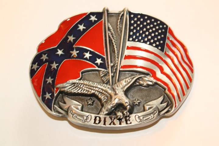 Eagle with Flags - Dixie Belt Buckle