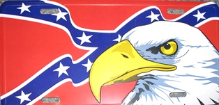 Confedate Flag/ Eagle License Plate